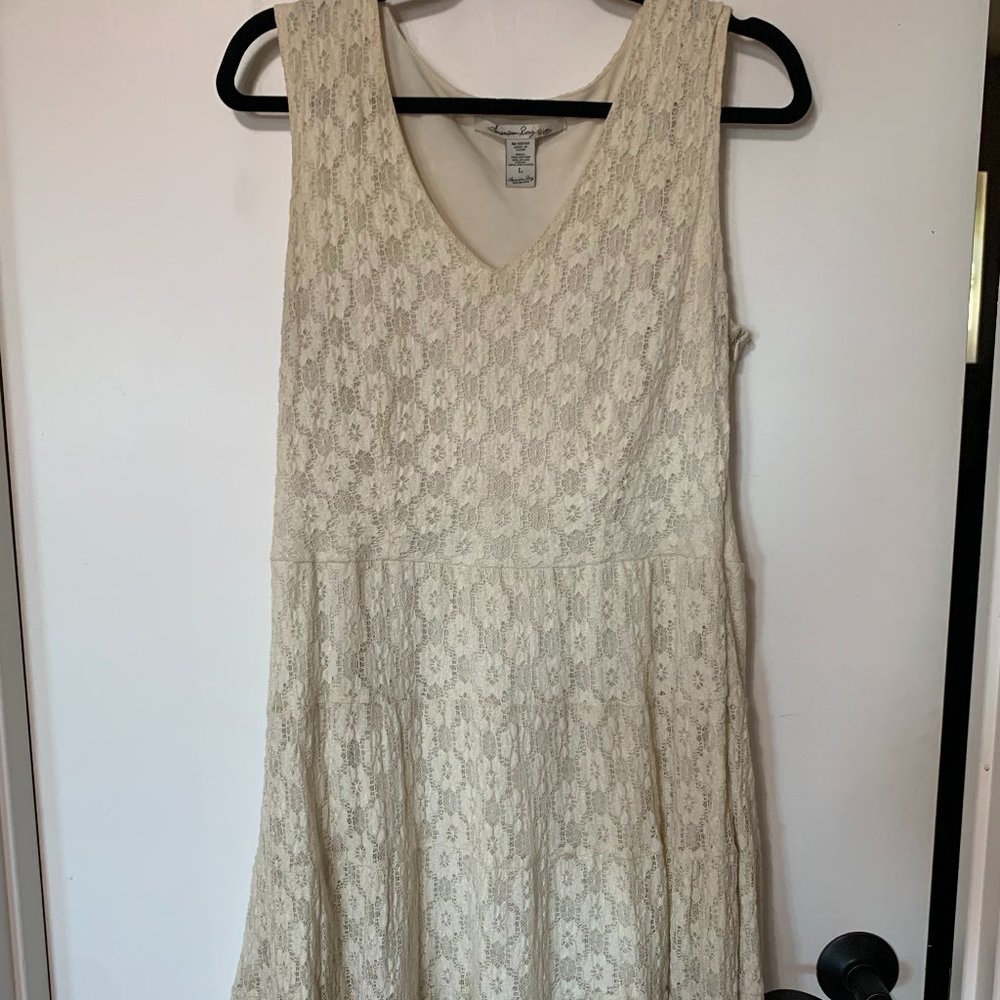 American Rag Lace Dress Large - cream colored